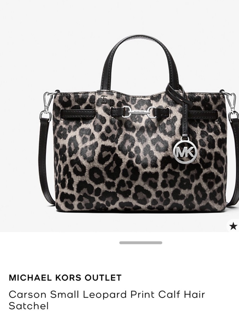 Michael Kors Leopard Print Satchel in Black and Gray